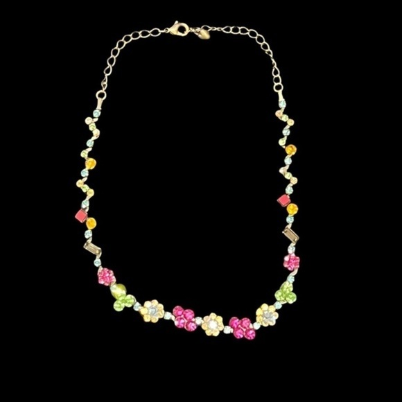 BRILLIANT Crystal Flower Necklace‎ - Picture 1 of 6